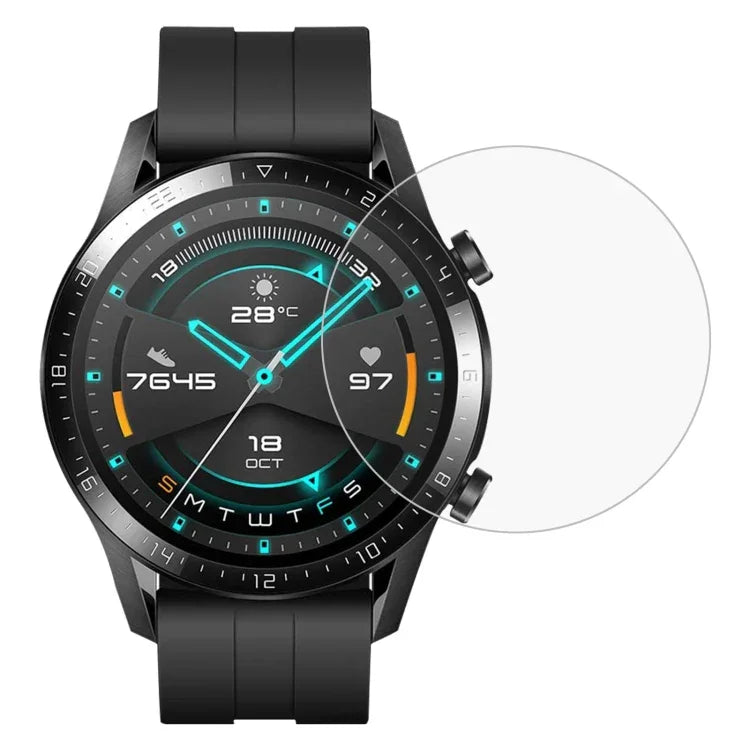 Displayschutzfolie aus gehärtetem Glas für Huawei Watch GT 2 42 mm Smartwatch, Garmin Fenix ​​7S, Realme Watch, Amazfit Falcon, Huawei Watch GT 2 42 mm, Huawei Watch GT 3 42 mm, Garmin Forerunner 158, Garmin Instinct Crossover ...