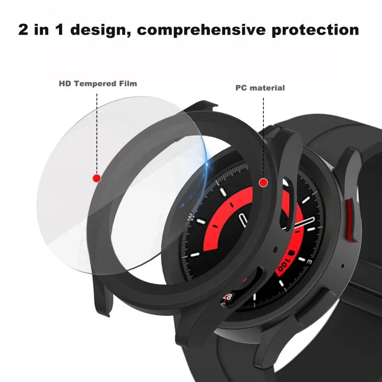 Schutzhülle aus PC und gehärtetem Kunststoff für Samsung Galaxy Watch5 Pro 45 mm