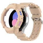 Armor Silicone Watch Band + Protective Case, For Samsung Galaxy Watch5 40mm, For Samsung Galaxy Watch5 44mm, For Samsung Galaxy Watch4 40mm, For Samsung Galaxy Watch4 44mm