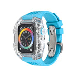 Transparente Uhrenarmbandhülle aus Fluorkautschuk, passend für Apple Watch Series 8 &amp; 7 (45 mm), Apple Watch Series 8 &amp; 7 (45 mm) sowie SE 2 &amp; 6 &amp; SE &amp; 5 &amp; 4 (44 mm).