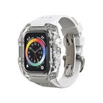 Transparente Uhrenarmbandhülle aus Fluorkautschuk, passend für Apple Watch Series 8 &amp; 7 (45 mm), Apple Watch Series 8 &amp; 7 (45 mm) sowie SE 2 &amp; 6 &amp; SE &amp; 5 &amp; 4 (44 mm).