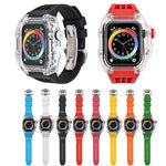 Transparente Uhrenarmbandhülle aus Fluorkautschuk, passend für Apple Watch Series 8 &amp; 7 (45 mm), Apple Watch Series 8 &amp; 7 (45 mm) sowie SE 2 &amp; 6 &amp; SE &amp; 5 &amp; 4 (44 mm).