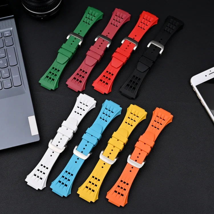 Transparente Uhrenarmbandhülle aus Fluorkautschuk, passend für Apple Watch Series 8 &amp; 7 (45 mm), Apple Watch Series 8 &amp; 7 (45 mm) sowie SE 2 &amp; 6 &amp; SE &amp; 5 &amp; 4 (44 mm).