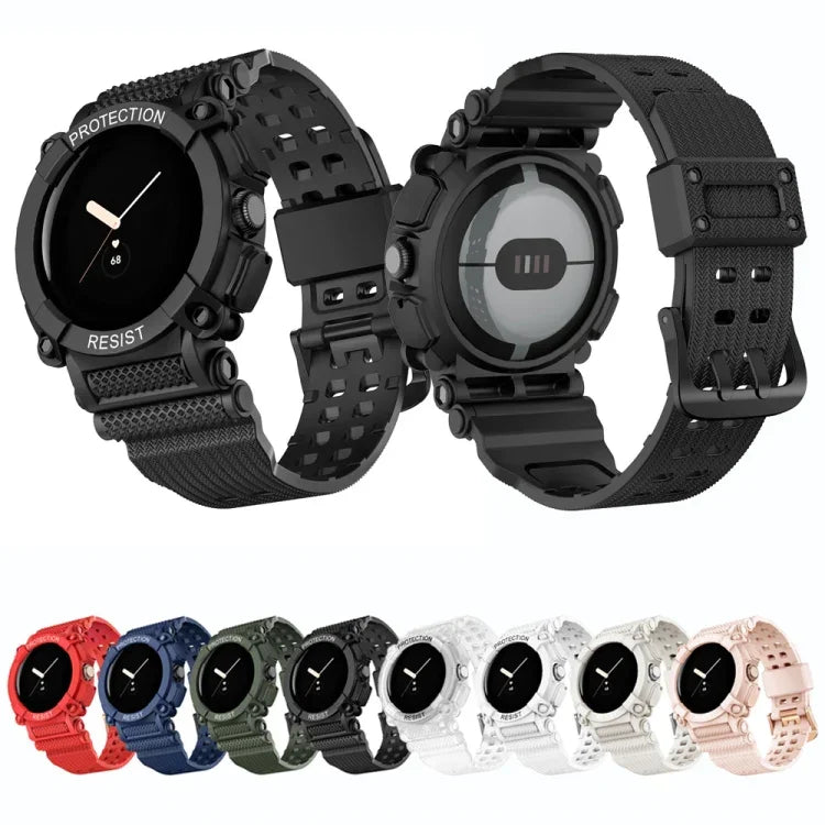 Dreifach geschütztes, einfarbiges integriertes Uhrenarmband für Google Pixel Watch