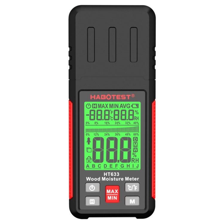 HABOTEST HT633 Tragbarer Multifunktionaler Digitaler Holzfeuchtemesser, HT633