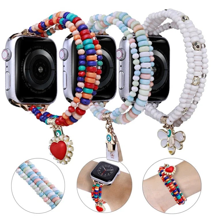 3-reihiges Perlenarmband, für Apple Watch Ultra 49 mm / Serie 8 &amp; 7 45 mm, für Apple Watch Serie 8 &amp; 7 41 mm