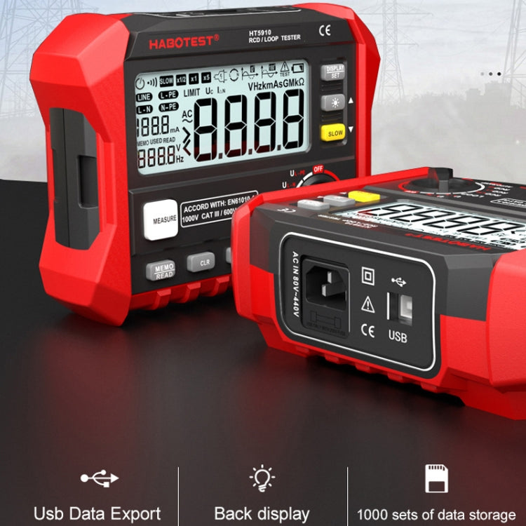 Leckage-Schalter & Schleifenwiderstand Tester, HT5910