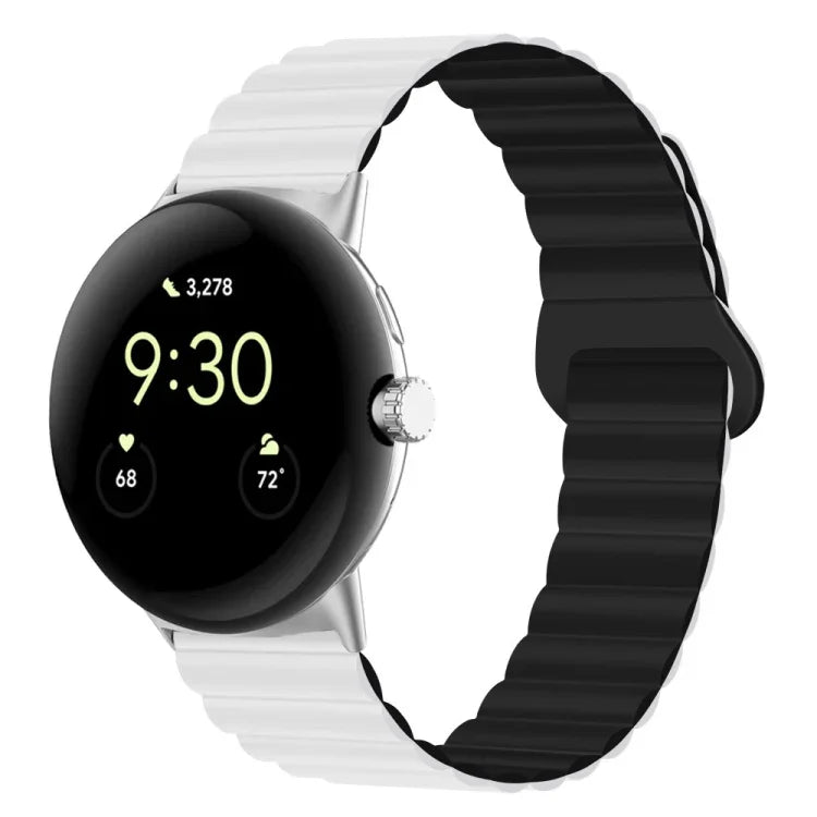 Umgekehrte Schnalle Magnetisches Silikon-Uhrenarmband, für Google Pixel Watch 4 / 3 / 2 / 1 41mm