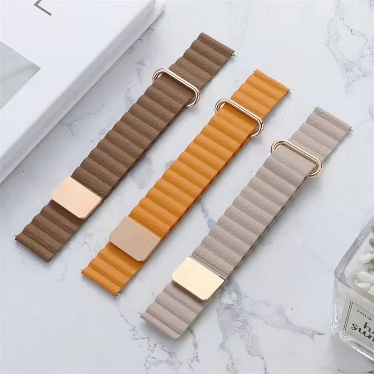 Reverse Buckle Magnetic Genuine Leather Watch Band, For Google Pixel Watch 4 / 3 / 2 / 1 41mm