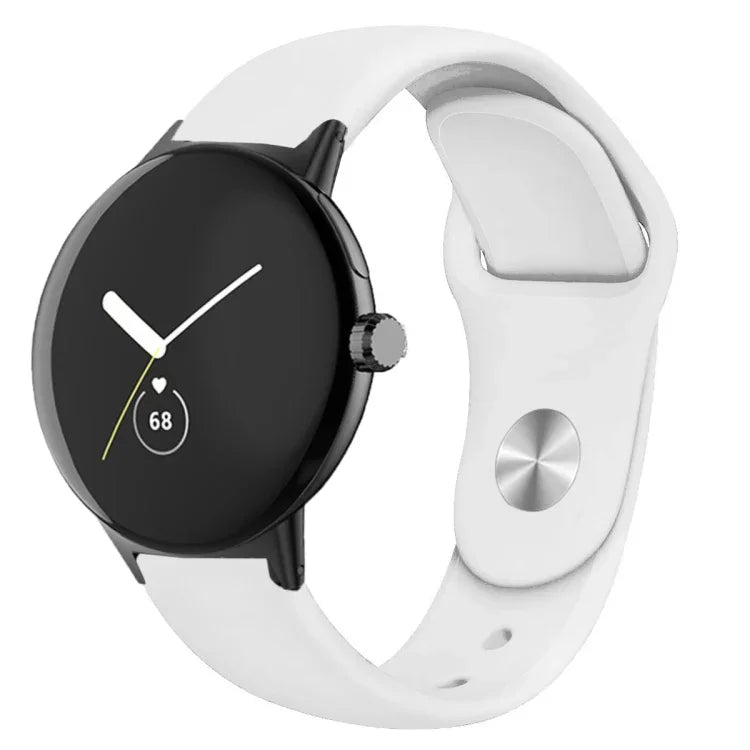 Silikon-Uhrenarmband mit umgekehrter Dornschließe in Unifarbe, für Google Pixel Watch 4 / 3 / 2 / 1 (41 mm)