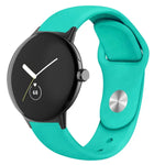 Silikon-Uhrenarmband mit umgekehrter Dornschließe in Unifarbe, für Google Pixel Watch 4 / 3 / 2 / 1 (41 mm)