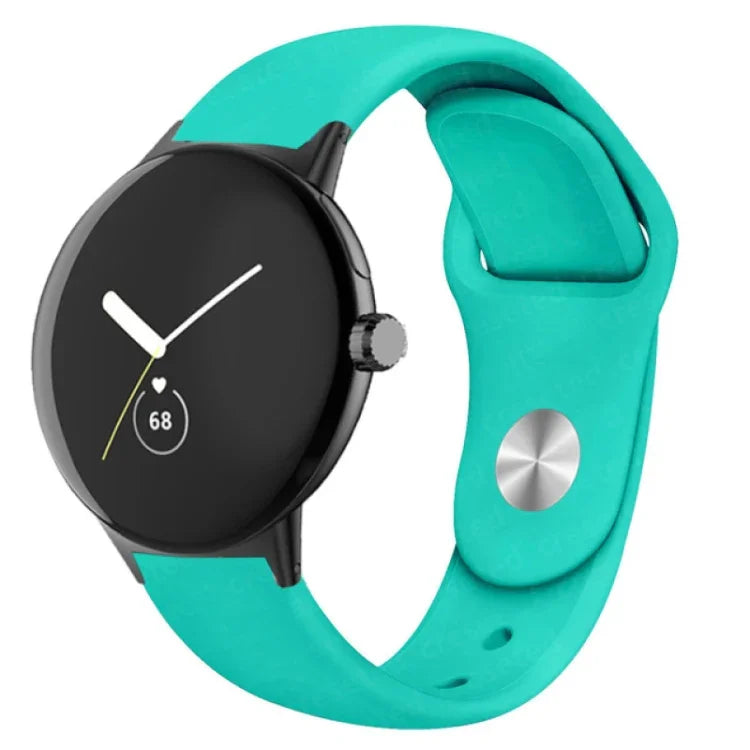 Silikon-Uhrenarmband mit umgekehrter Dornschließe in Unifarbe, für Google Pixel Watch 4 / 3 / 2 / 1 (41 mm)