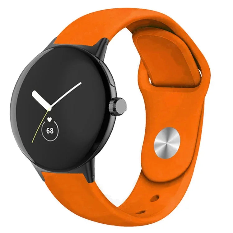 Silikon-Uhrenarmband mit umgekehrter Dornschließe in Unifarbe, für Google Pixel Watch 4 / 3 / 2 / 1 (41 mm)