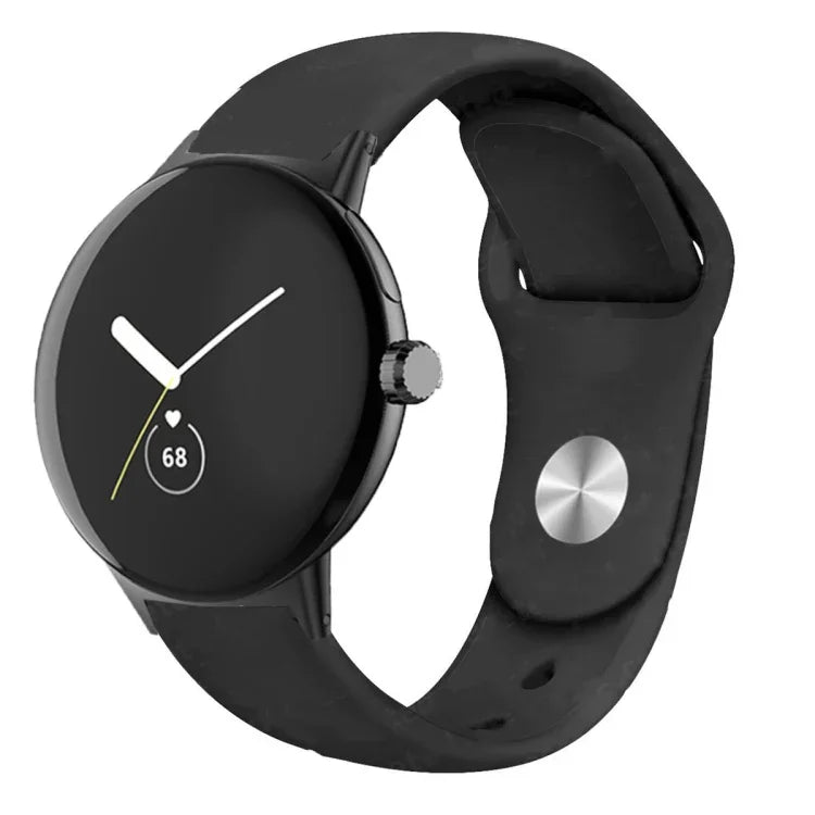 Silikon-Uhrenarmband mit umgekehrter Dornschließe in Unifarbe, für Google Pixel Watch 4 / 3 / 2 / 1 (41 mm)