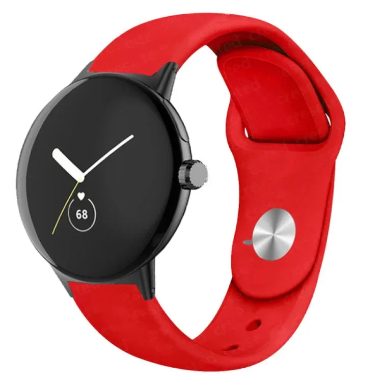 Silikon-Uhrenarmband mit umgekehrter Dornschließe in Unifarbe, für Google Pixel Watch 4 / 3 / 2 / 1 (41 mm)