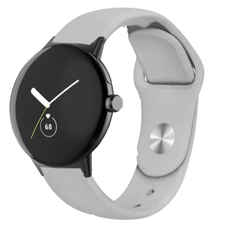 Silikon-Uhrenarmband mit umgekehrter Dornschließe in Unifarbe, für Google Pixel Watch 4 / 3 / 2 / 1 (41 mm)