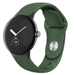 Silikon-Uhrenarmband mit umgekehrter Dornschließe in Unifarbe, für Google Pixel Watch 4 / 3 / 2 / 1 (41 mm)