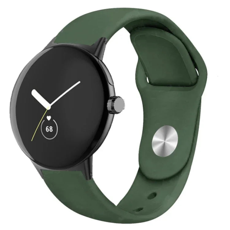 Silikon-Uhrenarmband mit umgekehrter Dornschließe in Unifarbe, für Google Pixel Watch 4 / 3 / 2 / 1 (41 mm)