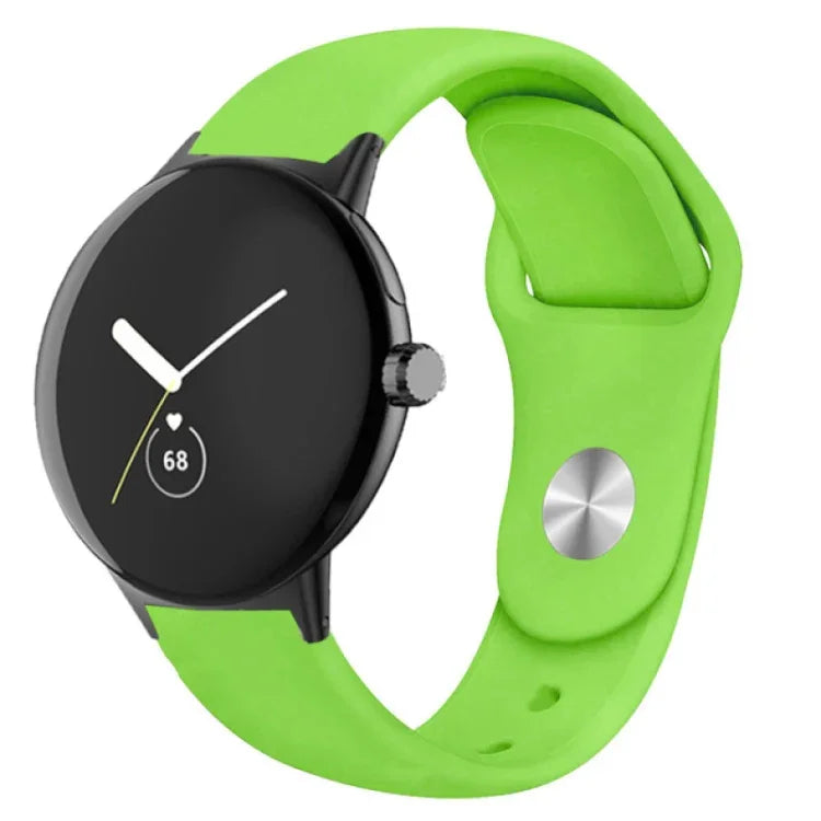 Silikon-Uhrenarmband mit umgekehrter Dornschließe in Unifarbe, für Google Pixel Watch 4 / 3 / 2 / 1 (41 mm)