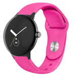 Silikon-Uhrenarmband mit umgekehrter Dornschließe in Unifarbe, für Google Pixel Watch 4 / 3 / 2 / 1 (41 mm)