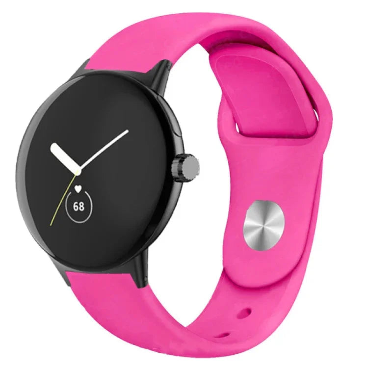 Silikon-Uhrenarmband mit umgekehrter Dornschließe in Unifarbe, für Google Pixel Watch 4 / 3 / 2 / 1 (41 mm)