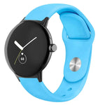 Silikon-Uhrenarmband mit umgekehrter Dornschließe in Unifarbe, für Google Pixel Watch 4 / 3 / 2 / 1 (41 mm)
