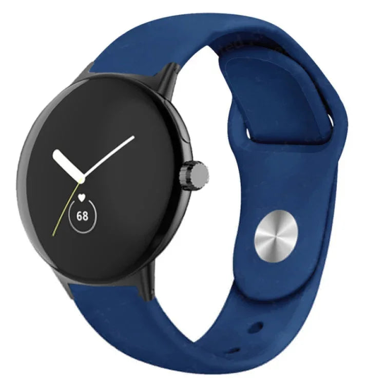 Silikon-Uhrenarmband mit umgekehrter Dornschließe in Unifarbe, für Google Pixel Watch 4 / 3 / 2 / 1 (41 mm)