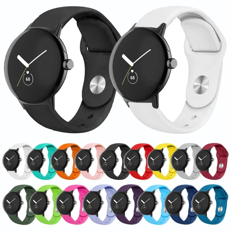 Silikon-Uhrenarmband mit umgekehrter Dornschließe in Unifarbe, für Google Pixel Watch 4 / 3 / 2 / 1 (41 mm)