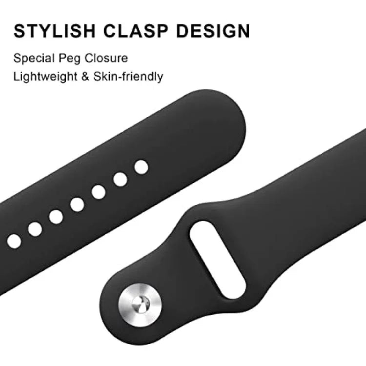 Silikon-Uhrenarmband mit umgekehrter Dornschließe in Unifarbe, für Google Pixel Watch 4 / 3 / 2 / 1 (41 mm)
