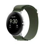 Nylon Loop Silver Connector Watch Band, For Google Pixel Watch 4 / 3 / 2 / 1 41mm