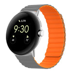 Two-section Magnetic Silicone Watch Band, For Google Pixel Watch 4 / 3 / 2 / 1 41mm
