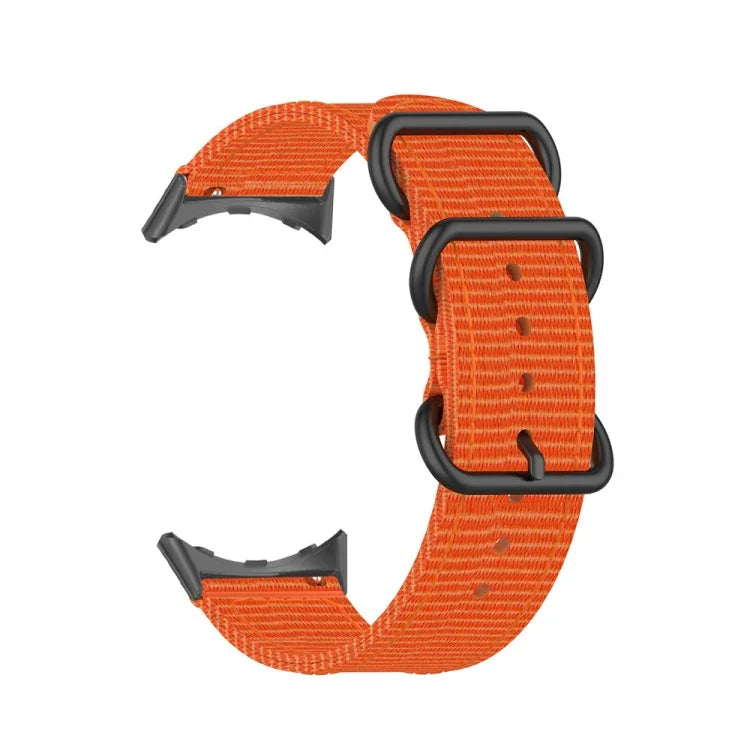 Three-ring Black Buckle Nylon Watch Band, For Google Pixel Watch 4 / 3 / 2 / 1 41mm