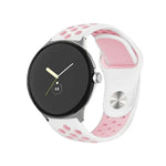 Zweifarbiges Silikon-Uhrenarmband mit umgekehrter Dornschließe, für Google Pixel Watch 4 / 3 / 2 / 1 (41 mm)