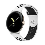 Zweifarbiges Silikon-Uhrenarmband mit umgekehrter Dornschließe, für Google Pixel Watch 4 / 3 / 2 / 1 (41 mm)