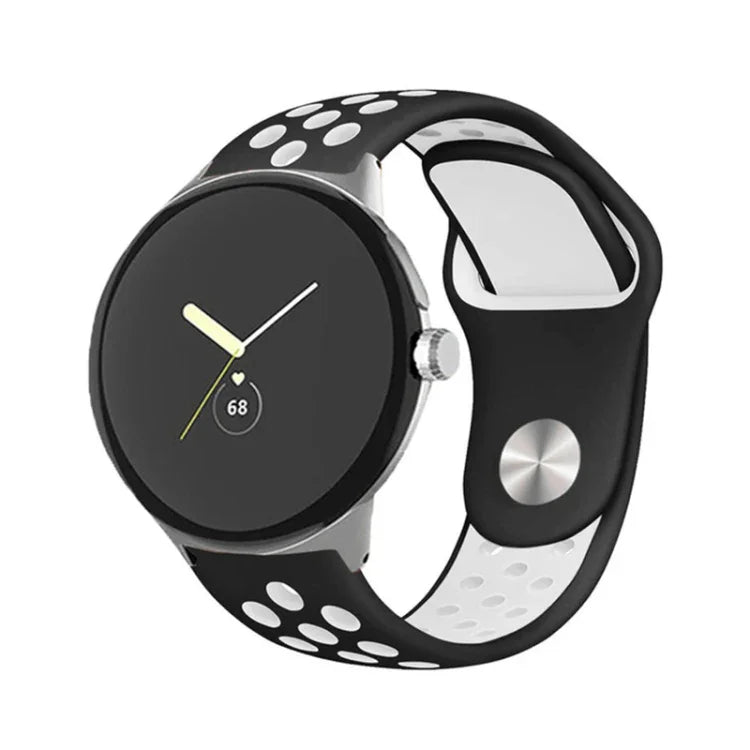 Zweifarbiges Silikon-Uhrenarmband mit umgekehrter Dornschließe, für Google Pixel Watch 4 / 3 / 2 / 1 (41 mm)