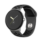 Zweifarbiges Silikon-Uhrenarmband mit umgekehrter Dornschließe, für Google Pixel Watch 4 / 3 / 2 / 1 (41 mm)