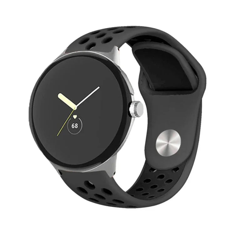 Zweifarbiges Silikon-Uhrenarmband mit umgekehrter Dornschließe, für Google Pixel Watch 4 / 3 / 2 / 1 (41 mm)