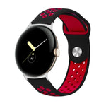 Zweifarbiges Silikon-Uhrenarmband mit umgekehrter Dornschließe, für Google Pixel Watch 4 / 3 / 2 / 1 (41 mm)