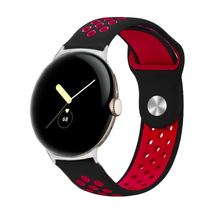 Zweifarbiges Silikon-Uhrenarmband mit umgekehrter Dornschließe, für Google Pixel Watch 4 / 3 / 2 / 1 (41 mm)