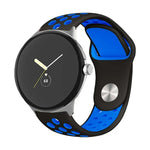 Zweifarbiges Silikon-Uhrenarmband mit umgekehrter Dornschließe, für Google Pixel Watch 4 / 3 / 2 / 1 (41 mm)