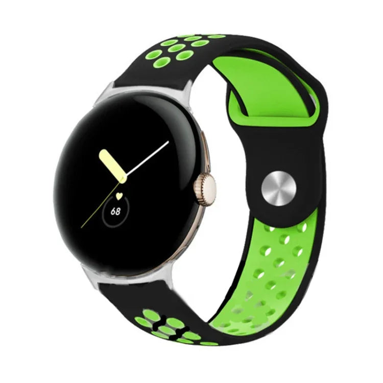 Zweifarbiges Silikon-Uhrenarmband mit umgekehrter Dornschließe, für Google Pixel Watch 4 / 3 / 2 / 1 (41 mm)
