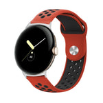Zweifarbiges Silikon-Uhrenarmband mit umgekehrter Dornschließe, für Google Pixel Watch 4 / 3 / 2 / 1 (41 mm)