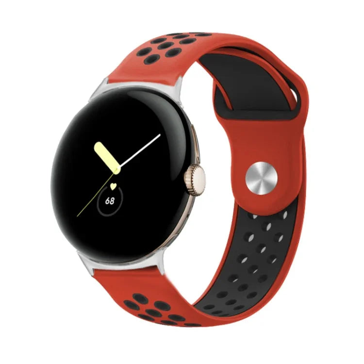 Zweifarbiges Silikon-Uhrenarmband mit umgekehrter Dornschließe, für Google Pixel Watch 4 / 3 / 2 / 1 (41 mm)