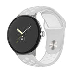 Zweifarbiges Silikon-Uhrenarmband mit umgekehrter Dornschließe, für Google Pixel Watch 4 / 3 / 2 / 1 (41 mm)