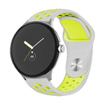 Zweifarbiges Silikon-Uhrenarmband mit umgekehrter Dornschließe, für Google Pixel Watch 4 / 3 / 2 / 1 (41 mm)