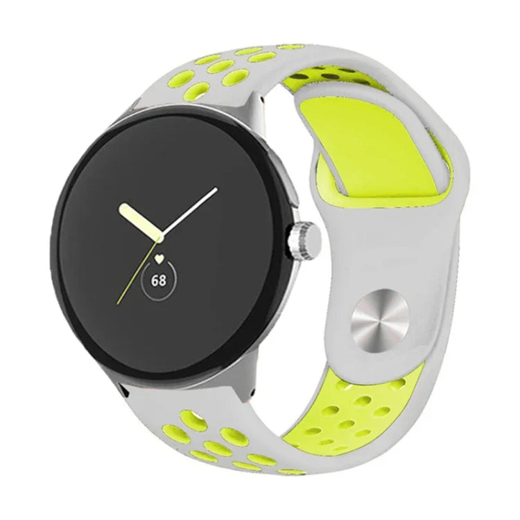 Zweifarbiges Silikon-Uhrenarmband mit umgekehrter Dornschließe, für Google Pixel Watch 4 / 3 / 2 / 1 (41 mm)