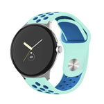 Zweifarbiges Silikon-Uhrenarmband mit umgekehrter Dornschließe, für Google Pixel Watch 4 / 3 / 2 / 1 (41 mm)