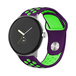 Zweifarbiges Silikon-Uhrenarmband mit umgekehrter Dornschließe, für Google Pixel Watch 4 / 3 / 2 / 1 (41 mm)