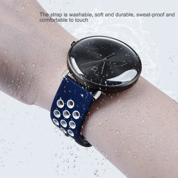 Zweifarbiges Silikon-Uhrenarmband mit umgekehrter Dornschließe, für Google Pixel Watch 4 / 3 / 2 / 1 (41 mm)