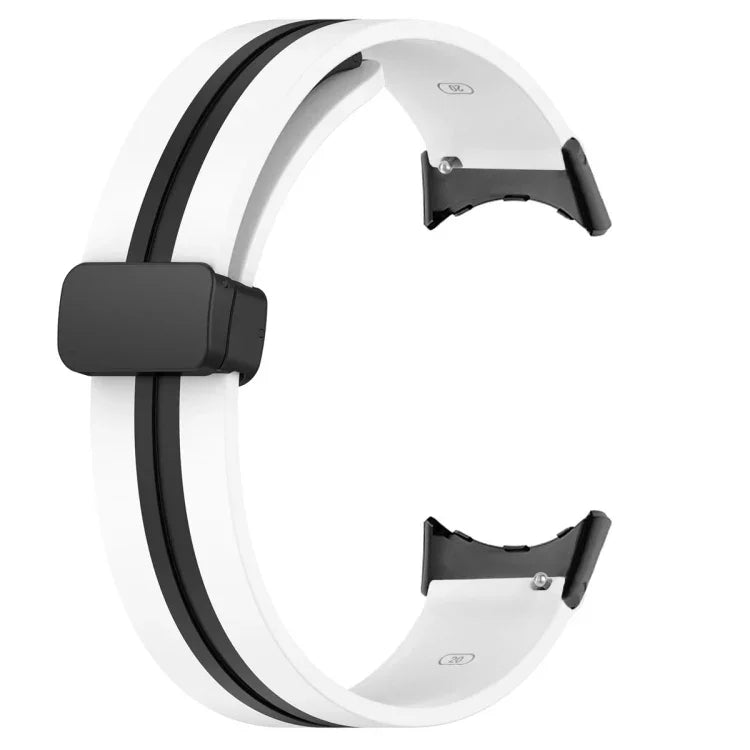 Zweifarbiges Silikon-Uhrenarmband mit Faltschließe, für Google Pixel Watch 4 / 3 / 2 / 1 (41 mm)